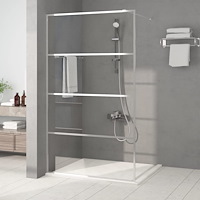 vidaXL Duschvägg silver 115x195 cm klart ESG-glas