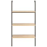 vidaXL Hylla 3 hyllplan ljusbrun och svart 64x35x120,5 cm