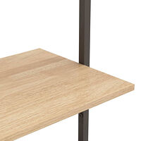 vidaXL Hylla 3 hyllplan ljusbrun och svart 64x35x120,5 cm