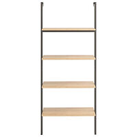 vidaXL Hylla 4 hyllplan ljusbrun och svart 64x35x152,5 cm