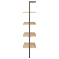 vidaXL Hylla 4 hyllplan ljusbrun och svart 64x35x152,5 cm