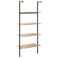 vidaXL Hylla 4 hyllplan ljusbrun och svart 64x35x152,5 cm