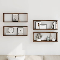 vidaXL Vägghyllor 4 st rökfärgad ek 60x15x23 cm konstruerat trä