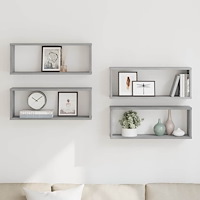 vidaXL Vägghyllor 4 st grå sonoma 60x15x23 cm konstruerat trä