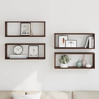 vidaXL Vägghyllor 4 st brun ek 60x15x23 cm konstruerat trä