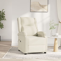 vidaXL Elektrisk reclinerfåtölj gräddvit sammet