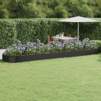 vidaXL Odlingslåda galvaniserat stål 600x140x36 cm antracit