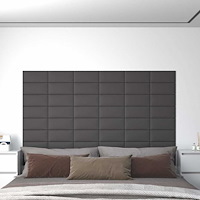 vidaXL Väggpaneler 12 st grå 30x15 cm konstläder 0,54 m²