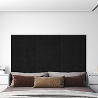 vidaXL Väggpaneler 12 st svart 30x15 cm sammet 0,54 m²