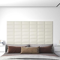 vidaXL Väggpaneler 12 st gräddvit 30x15 cm sammet 0,54 m²