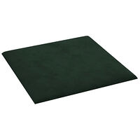 vidaXL Väggpaneler 12 st mörkgrön 30x30 cm sammet 1,08 m²
