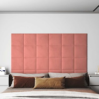 vidaXL Väggpaneler 12 st rosa 30x30 cm sammet 1,08 m²