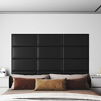 vidaXL Väggpaneler 12 st svart 60x30 cm konstläder 2,16 m²