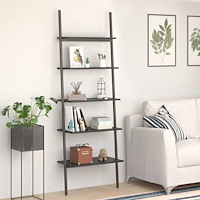 vidaXL Hylla 5 hyllplan svart 64x34x185,5 cm