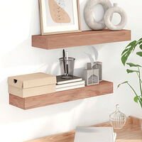 vidaXL Vägghyllor 2 st 60x15x4 cm massivt teakträ