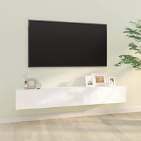 vidaXL Väggmonterade tv-bänkar 2 st vit 100x30x30 cm konstruerat trä