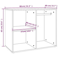 vidaXL Klädskåp vit 80x40x65 cm konstruerat trä