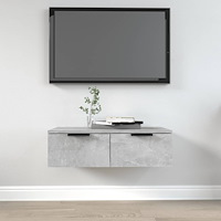 vidaXL Väggskåp betonggrå 68x30x20 cm konstruerat trä