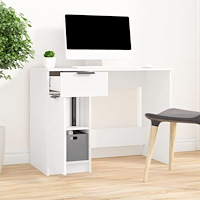 vidaXL Skrivbord vit 100x50x75 cm konstruerat trä