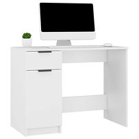 vidaXL Skrivbord vit 100x50x75 cm konstruerat trä