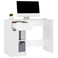 vidaXL Skrivbord vit 100x50x75 cm konstruerat trä