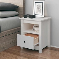 vidaXL Sängbord vit 40x35x49 cm massiv furu