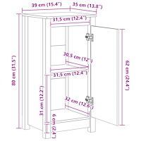vidaXL Skänk vit 39x35x80 cm massiv furu