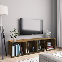 vidaXL Bokhylla/tv-bänk rökfärgad ek 143x30x36 cm konstruerat trä