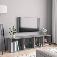 vidaXL Bokhylla/tv-bänk grå sonoma 143x30x36cm konstruerat trä