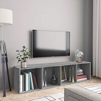 vidaXL Bokhylla/tv-bänk grå sonoma 143x30x36cm konstruerat trä