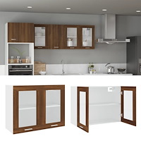 vidaXL Väggskåp glas “Lyon” brun ek 80x31x60 cm konstruerat trä