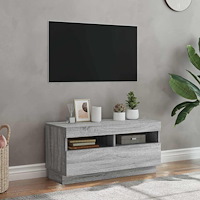 vidaXL Tv-bänk med LED-belysning grå sonoma 80x35x40 cm
