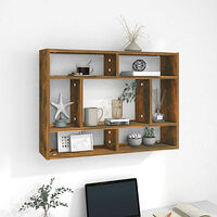 vidaXL Vägghylla rökfärgad ek 75x16x55 cm konstruerat trä