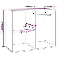 vidaXL Sminkskåp rökfärgad ek 80x40x65 cm konstruerat trä