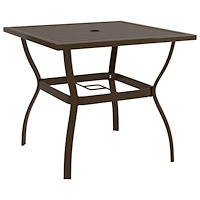vidaXL Trädgårdsbord brun 81,5x81,5x72 cm stål
