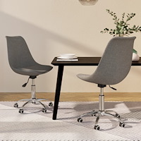 vidaXL Snurrbara matstolar 2 st ljusgrå tyg