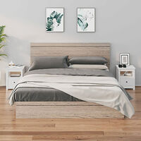 vidaXL Sängbord 2 st vit 40x35x49 cm massiv furu