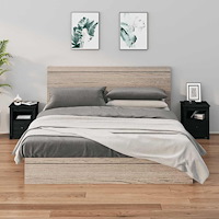 vidaXL Sängbord 2 st svart 40x35x49 cm massiv furu