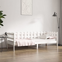 vidaXL Dagbädd utan madrass vit 90x190 cm massiv furu