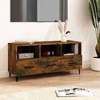vidaXL Tv-bänk rökfärgad ek 102x35x50 cm konstruerat trä