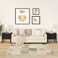 vidaXL Sidobord 2 st svart 50x50x49 cm massivt furuträ