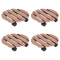 vidaXL Blomvagnar 4 st brun Ø30x7,5 cm WPC