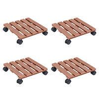 vidaXL Blomvagnar 4 st brun 30x30x7,5 cm WPC