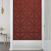 vidaXL Väggpaneler 12 st vinröd 30x30 cm konstläder 0,54 m²