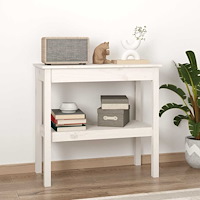 vidaXL Konsolbord vit 80x40x75 cm massiv furu