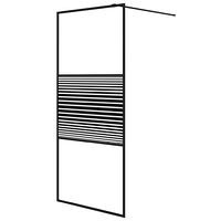 vidaXL Duschvägg svart 90x195 cm klart ESG-glas