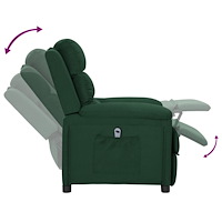 vidaXL Elektrisk reclinerfåtölj mörkgrön tyg