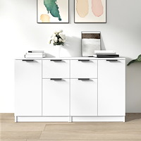 vidaXL Skänk 2 delar vit 60x30x70 cm konstruerat trä