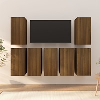 vidaXL Tv-skåp 7 delar brun ek 30,5x30x60 cm konstruerat trä