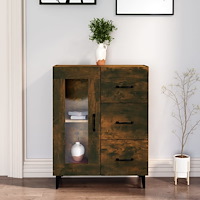 vidaXL Skänk rökfärgad ek 69,5x34x90 cm konstruerat trä